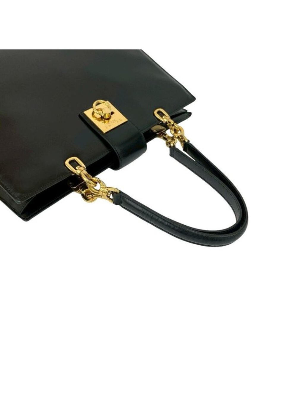 Celine Vintage Logo Ring Calf Leather Handbag - Picture 5 of 11